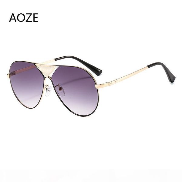 

2020 fashion classic pilot style gradient sunglasses brand design sunglasses, White;black