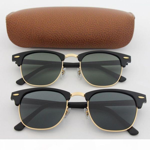 

2pcs classic men women sunglasses mens semi-rimless plank black frame hinge metal sun glasses eyewear oculos 5 colors to choose, White;black