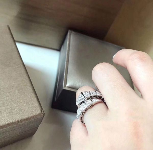 

конструктор кольца s925 sterling silver snake full алмазные open большое кольцо show женщин уникальная charm