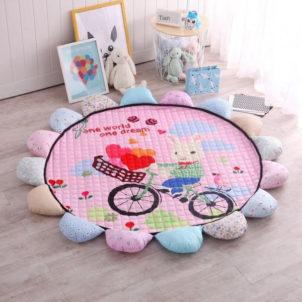

sun flower super practical cotton children's floor floor room climbing mat yoga game mat wechat