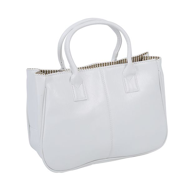

fashion woman ladies class pu leather satchels tote purse bag handbag - white