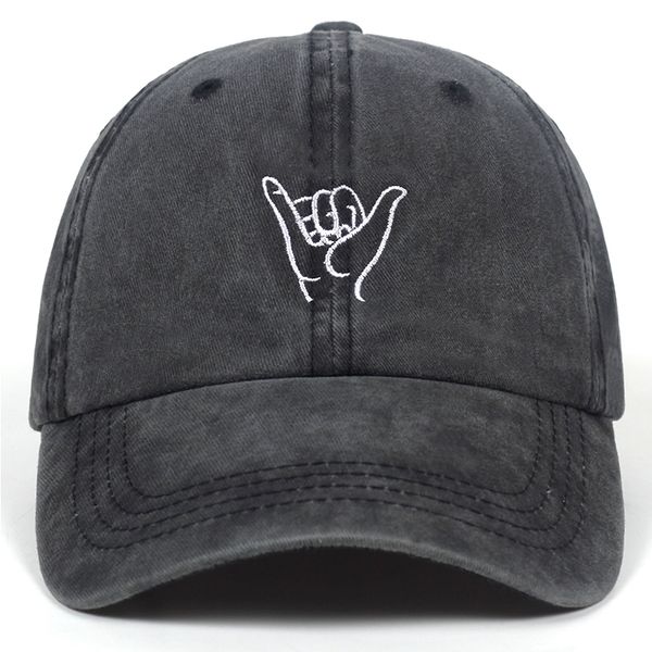 

2020 new finger embroidery cap outdoor leisure washed baseball caps adjustable hip hop hat 100%cotton women man hats, Blue;gray