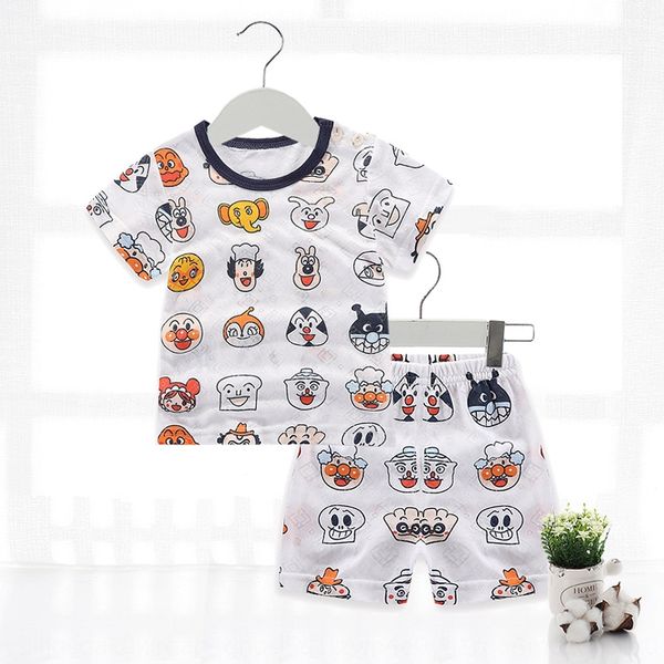 

4pwmr children's sleepwear air conditioning clothes short-sleeved bamboo children's clothing pajamas pajamas fiber men women baby