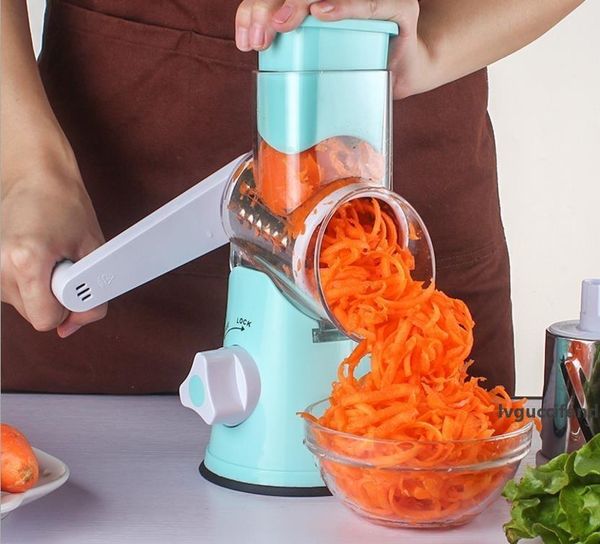 

round vegetable slicer poratable chopper potato slicer vegetable fruit meat hand chopper processor manual kitchen tools ldh152