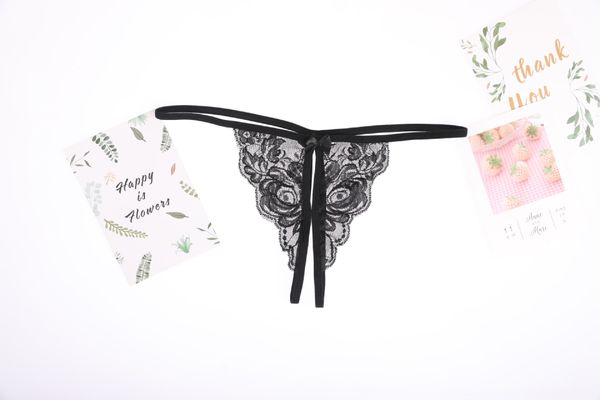 

y833p momu женской нижнего белья t-брюки соблазн стринги t-брюки искушению открытого диапазон 7110 momu underwearlace сексуальных женщин кру, Black;white