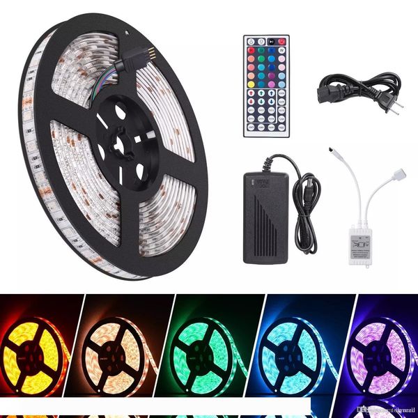 

wholeset 16.4ft rgb led flexible strip lights 300 units smd 5050 leds 12v dc waterproof light strips diy christmas home party lights
