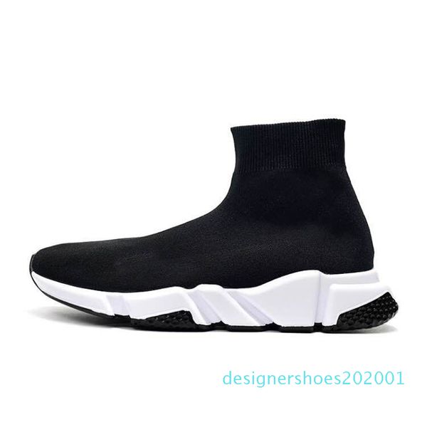 

all new speed trainers knit sock shoe original luxury designer mens womens sneakers high casual shoes runner cn09, Black