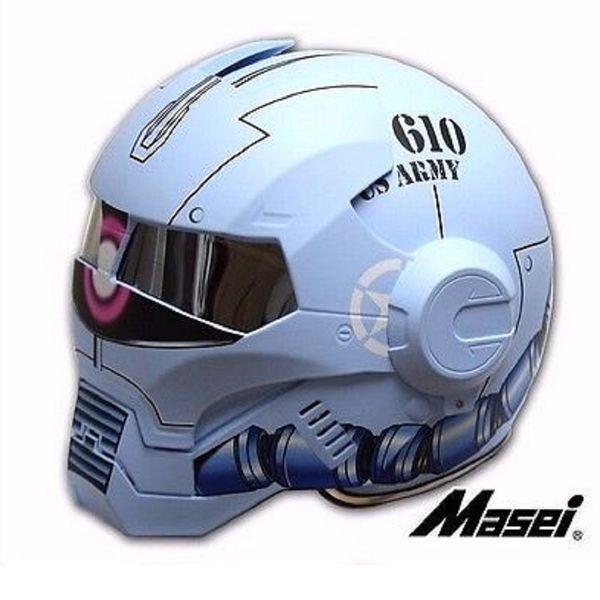 

masei 610 ironman motorcycle helmet casque motocross half helmet personality open face trend cycle race matte blue