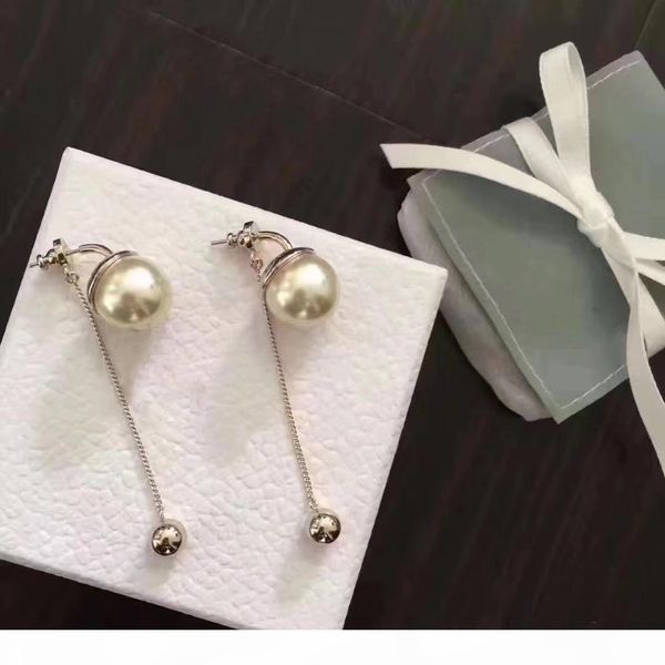 

u new size pearl fashion long pendant designer earrings luxury designer jewelry women earrings, Golden