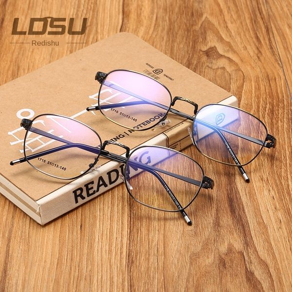 

fashion new round metal frame blue film plain glasses student glasses 1716, Silver