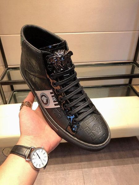 

2020f luxury large size comfortable and breathable high-casual men's short boots, high-quality fashionable wild lace-up sneakers, 3, Black