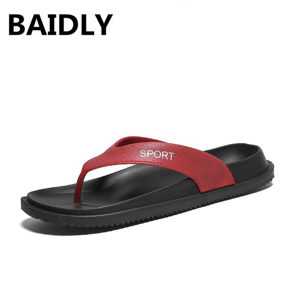 

breathable summer flip flops men casual beach slippers light weight male water shoes non-slip mens beach flip flop big size, Black