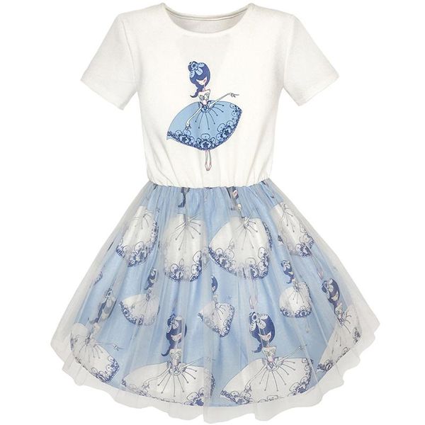 

girl's dresses girls dress dancing girl tutu short sleeve sundress 2021 summer princess wedding party kids clothes size 5-10 pageant, Red;yellow