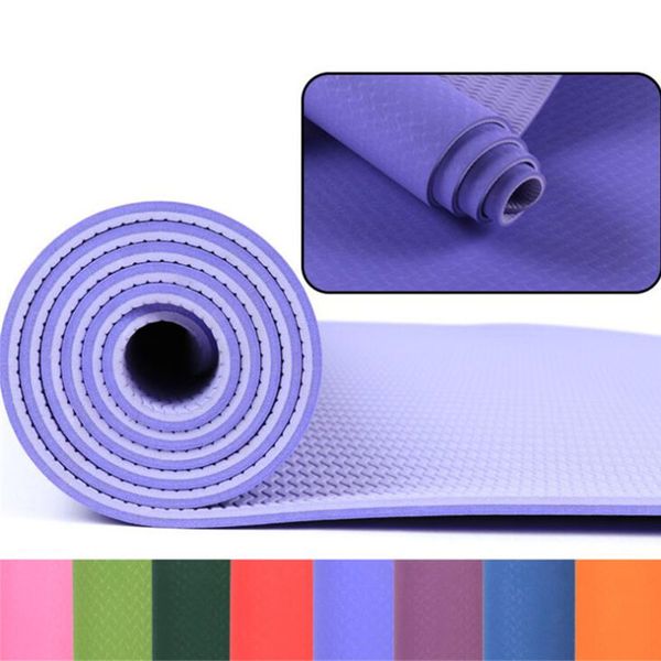 

6mm yoga mat tpe two-color fitness non-slip mat environmentally gymnastic sports yoga supplies indoor exercise pilates