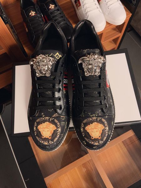 

повседневные удобные кроссовки 2020d limited edition кожа colorblock мужские, модный wild lace-up открытого tide обувь, размер: 38-45, Black