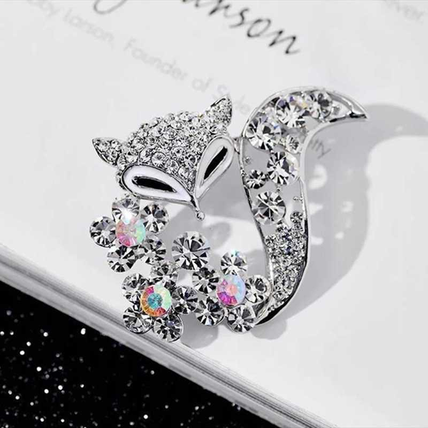 

korean sparkling rhinestone brooch for woman opal cute cat brooch costume/hat/bag accessories fashion banquet jewelry gift, Gray