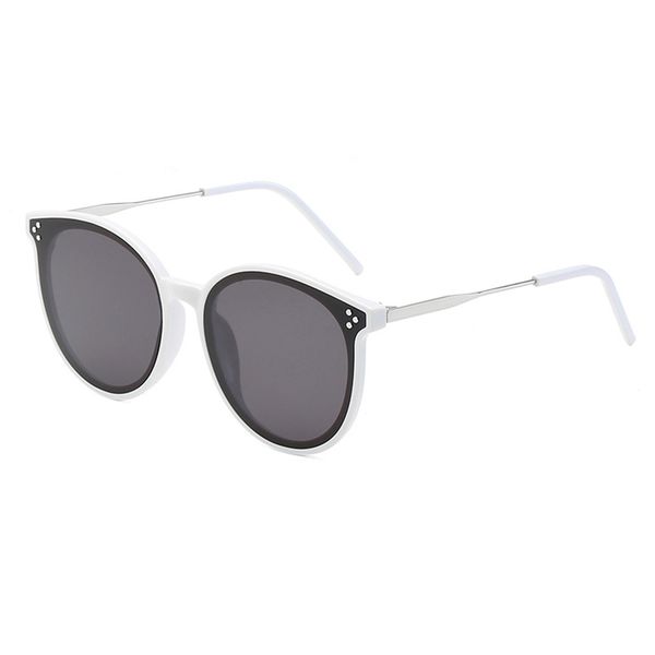 

2020 cay eye fashion retro round frame female sunglasses plastic material lenses 2040 uv400 protection eyewear, White;black