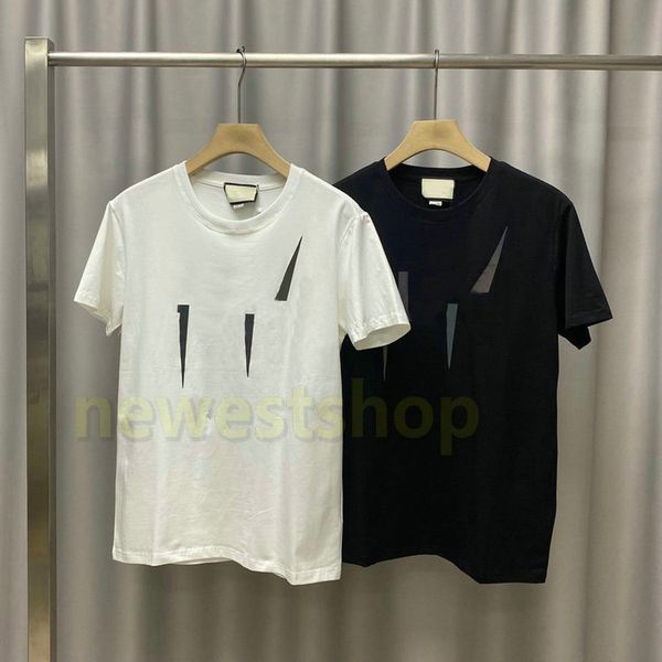 

2020 new luxury europe mens reflective letter print t shirts fashion clothing tshirt mens t shirt women street casual tshirt, White;black