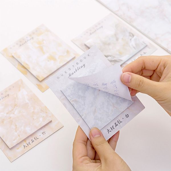 

Cute marble Memo Pad Sticky Notes Stationery Sticker index Posted It Planner Stickers Notepads Office School Supplies
