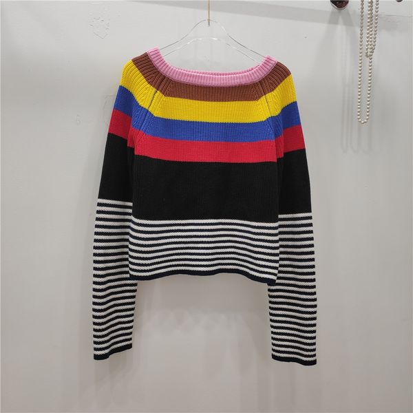 

705 2020 brand same style regular slash neck long sleeve kint sweater sweater qian, White