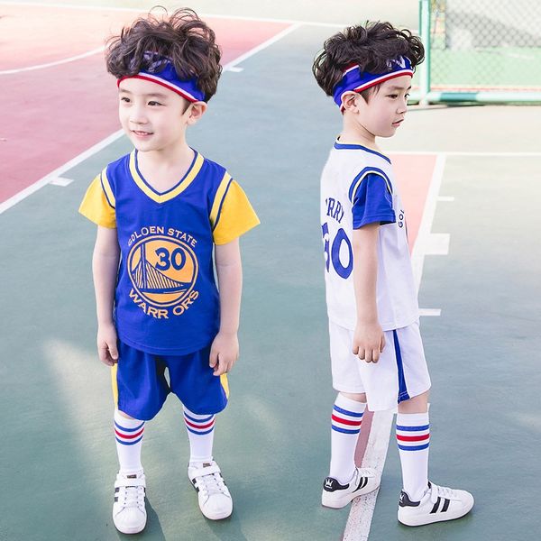 

children's boys' sports short sleeve basketball basketball suit two-piece suit kindergarten performance jersey costume 2020