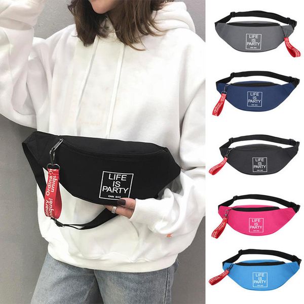 

sports canvas waist bag fanny casual chest packs for women men portable travel shoulder crossbody bags bolsas feminina