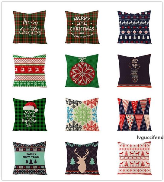 

39 designs pillow case santa claus christmas tree snowman elk pillow case colorful pillow cover home sofa car decor 45*45cm pillowcase a05