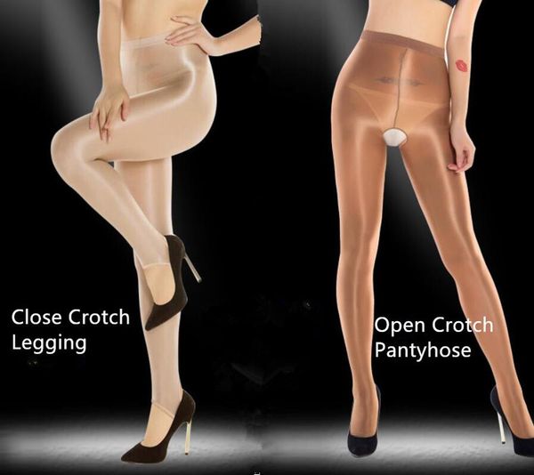 

2 pairs women dance tights shaping oil socks shiny silky sheer pantyhose nude coffee open crotch 70d stocking sell, Black;red