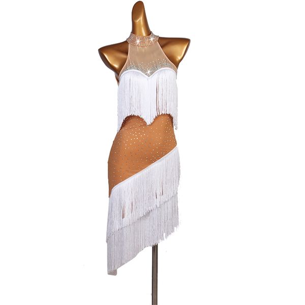 

stage wear latin dress competition dresses junior kids women samba fringe tassel dance purple lq188, Black;red