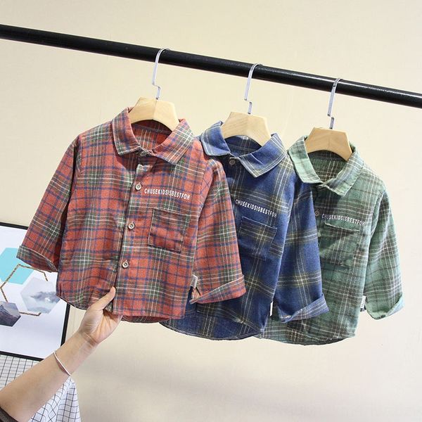 

boy's autumn jacket children's shirt plaid shirt cotton children's baby's long-sleeved cardigan boy's korean style, White;black