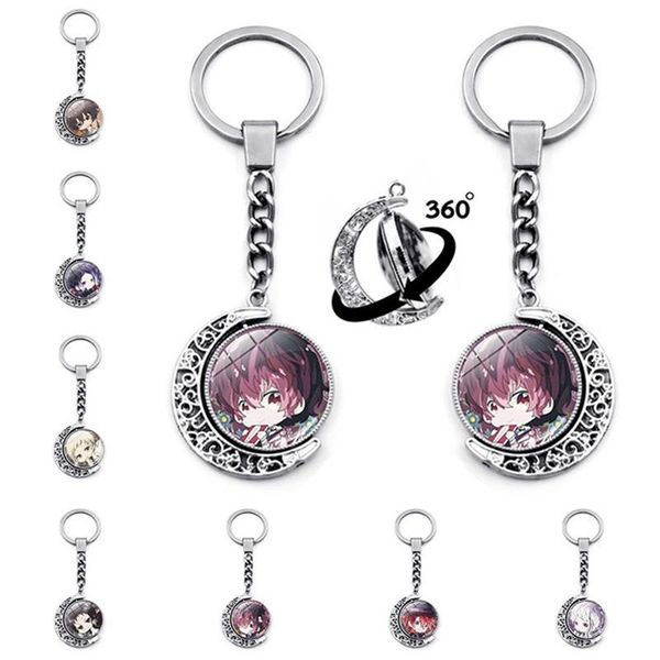 

anime bougo stray dogs keychain rotating pendant keyring, Silver