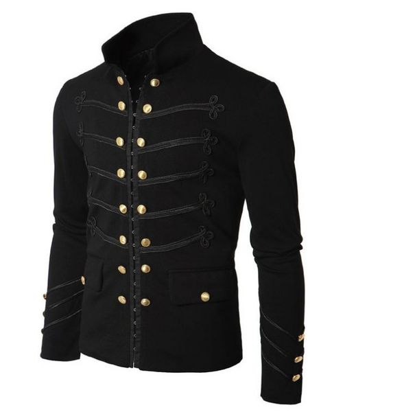 

men medusa jackets long sleeve zipper jacket fashion pattern print slim fit stand-up collar windbreaker mens antumn classic printing coats, Black;brown