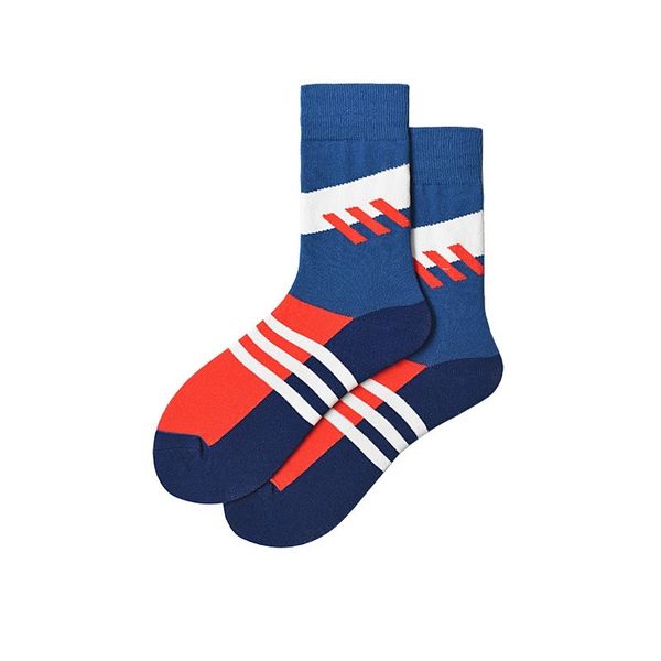 

striped sock mens crew patchwork thermal men's socks standard lovers plaid cotton autumn trendy calcetines, Black
