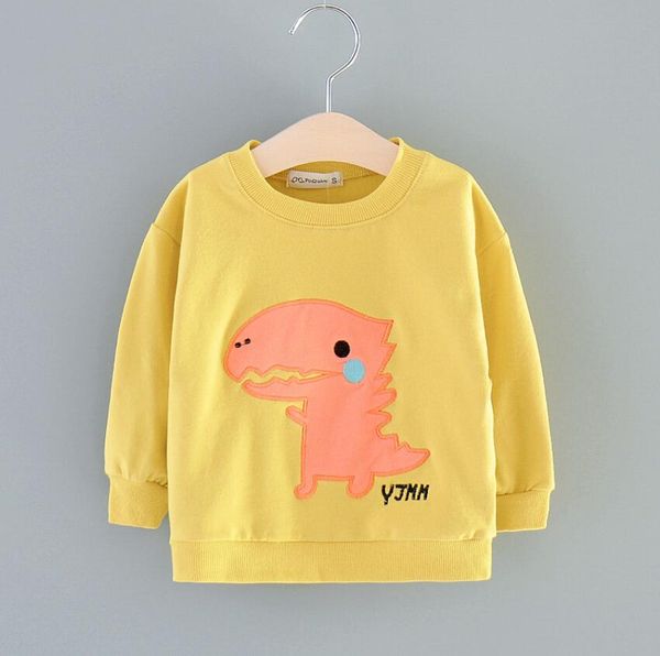 

fall 2020 new boys' long sleeve loose sports sweater boy cartoon little dinosaur english letter top, Blue