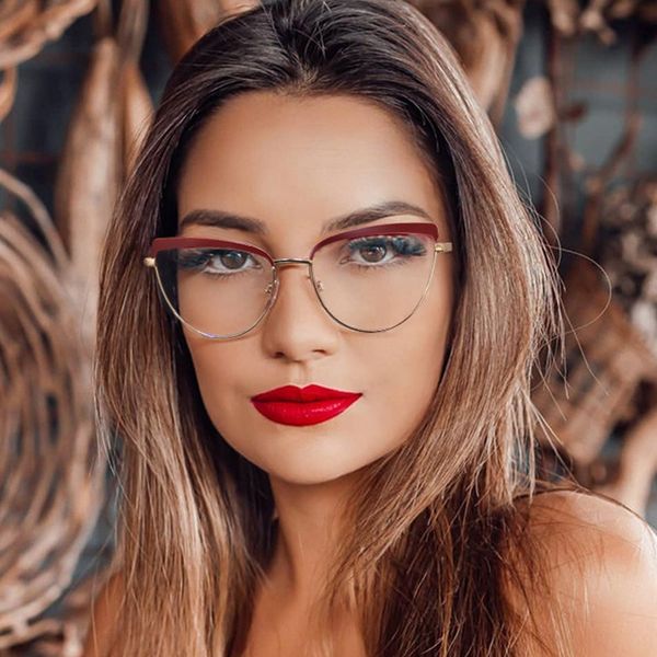 

95557 new anti-blue men's and women's universal computer goggles goggles metal plain glasses frame glasses, Silver