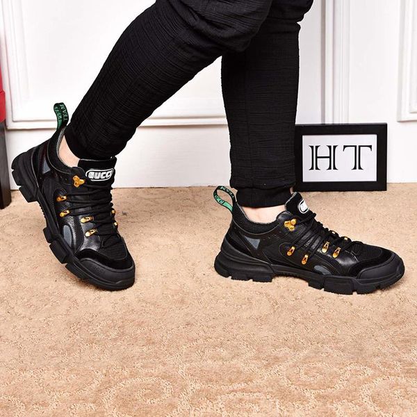 

new arrival men 's flashtrek sneaker mens shoes herren luxus marken schuhe breathable luxury sports shoes low soft me, Black