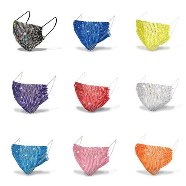 

2020 new 3d halloween party bling rhinestone clown masks bicycle ski sports half face mask multi use mouth face masks party masks boom202#68