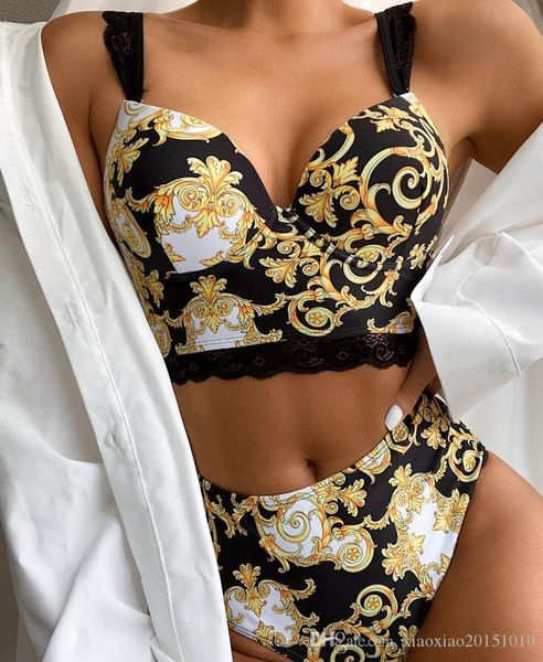 

2020 new bikini high waist swimsuit women swimwear bikini set bathing suits beach wear swimming suit 547, White;black