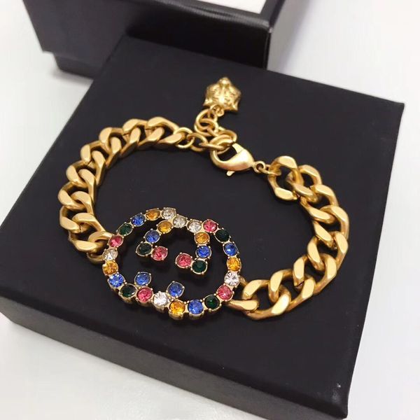 

2020 new listing brass diamond letter thick bracelet for women ing