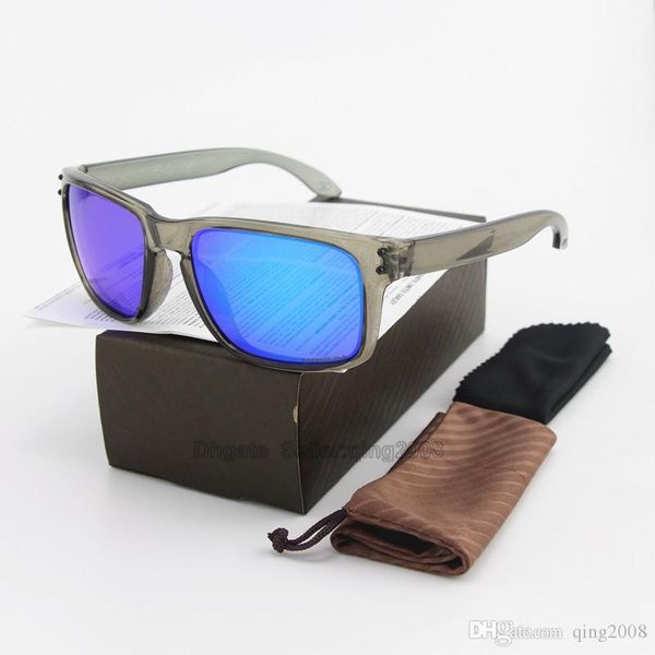 

new fashion polarized sunglasses men outdoor sport women grey transparent frame uv400 blue mirror sun glasses with box, White;black