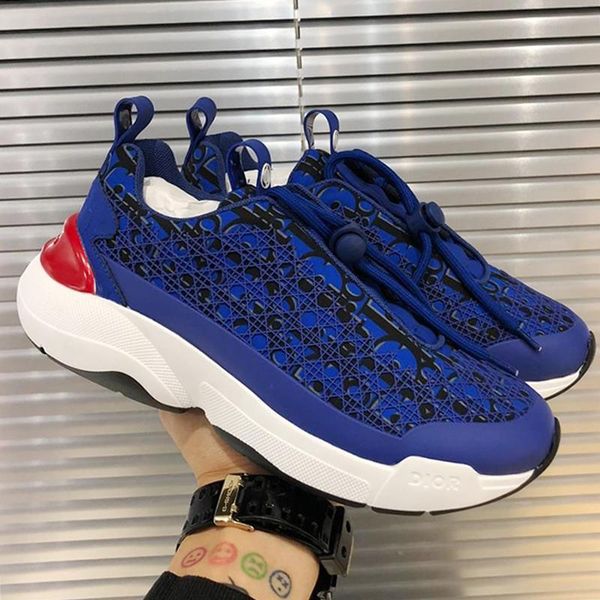 

fashion classic mens shoes scarpe da uomo blue oblique b24 sneaker with cannage motif plus size comfortable footwears vintage mens shoes