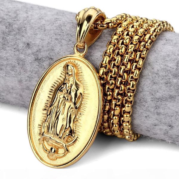 

e hip hop star with the virgin mary pendant male and female hip -hop hip -hop jewelry necklace spot, Silver
