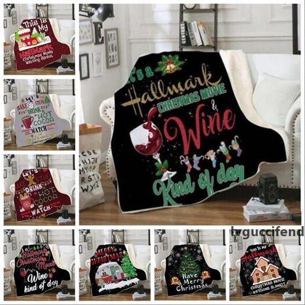 

christmas blankets kids double layer winter fleece square bedding quilt nap sofa travel blanket tapestry carpet air conditioning blanket hs2