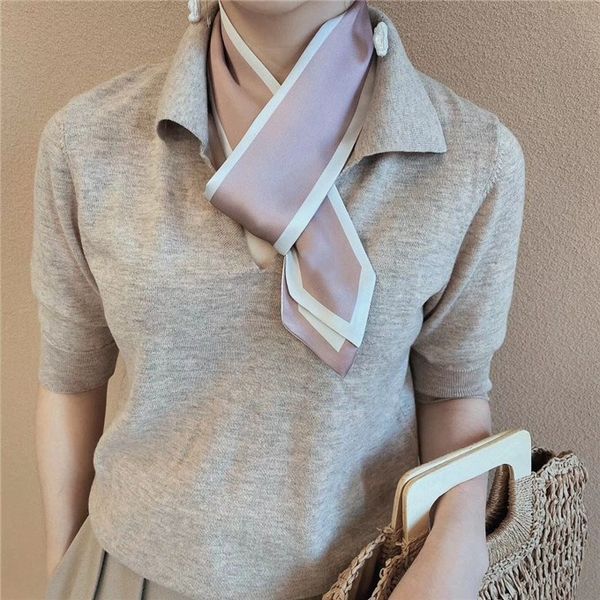 

fashion new h women silk scarves handbag long scarf shawl for women silk scarve small scarfs for bag head scarf 130x7cm #001, Blue;gray