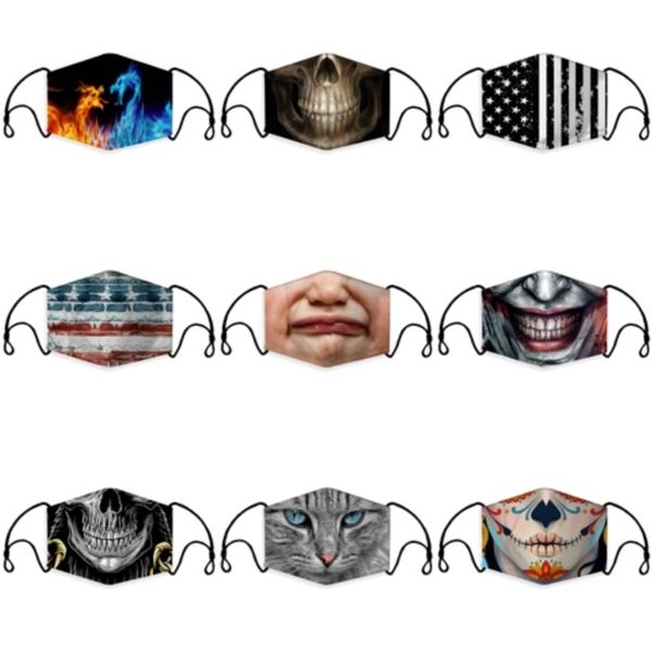 

3d leopard printed face mask women summer sunproof dustproof anti-fog haze masks mouth er breathable washable 5 colors#472