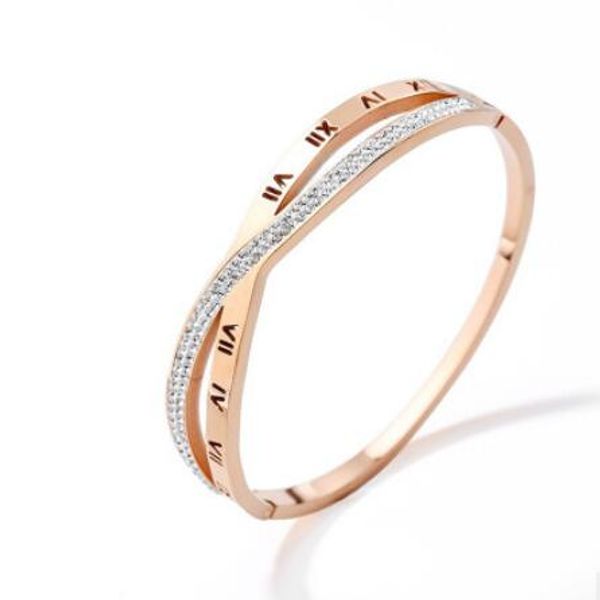 

designer jewelry bracelets for women roman letters 18k rose gold plated bangles fashion of shipping, Black