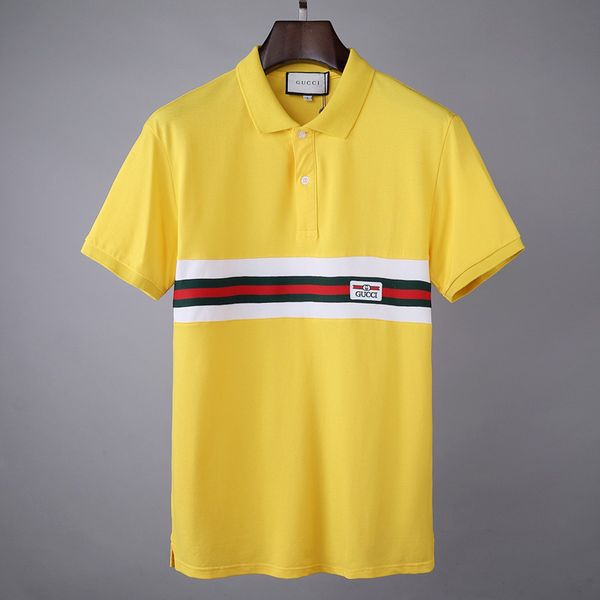 

luxurious italy men t-shirt designers polo shirts high street embroidery small horse crocodile printing clothing mens brand polo shirt m88, White;black