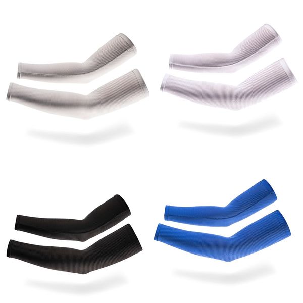 

4 pairs cooling arm sleeves sun uv protection cooling arm sleeves sport golf basketball, Black;gray