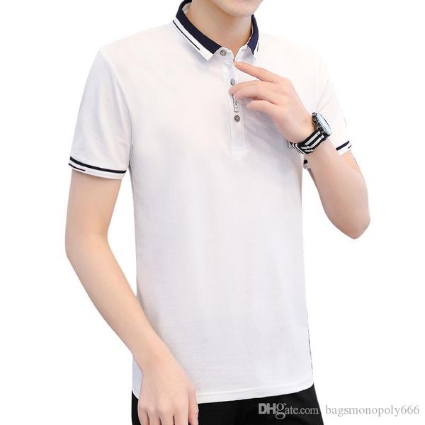 

summer mens designer polo brand clothing men fabric polo t-shirt collar casual fashion t-shirt solid color tee shirt, White;black