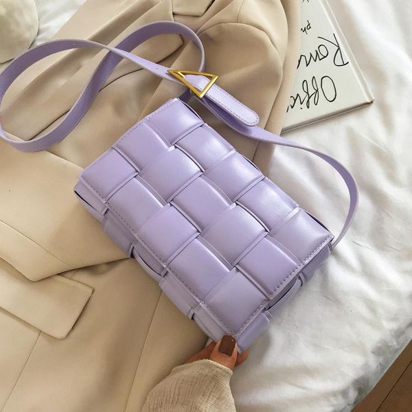 

weave small pu leather crossbody bags for women 2020 solid color fashion shoulder handbags female travel cross body bag
